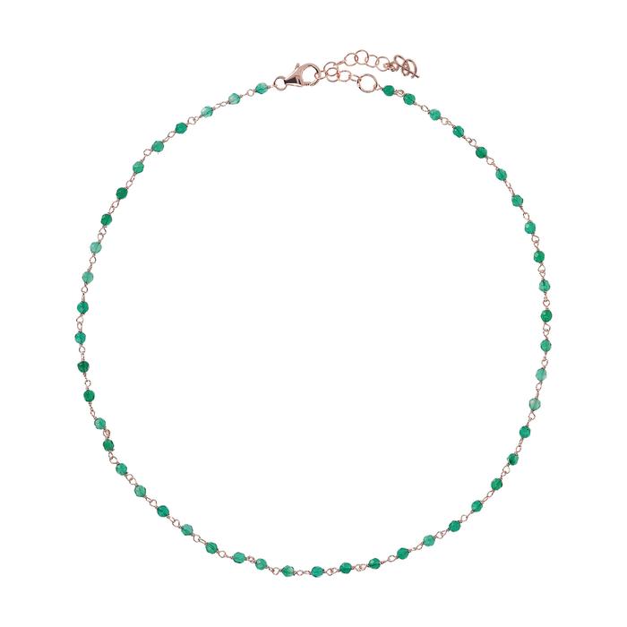 Collana di Agata verde faccettata con chiusura in oro - Ubinor Gioielli