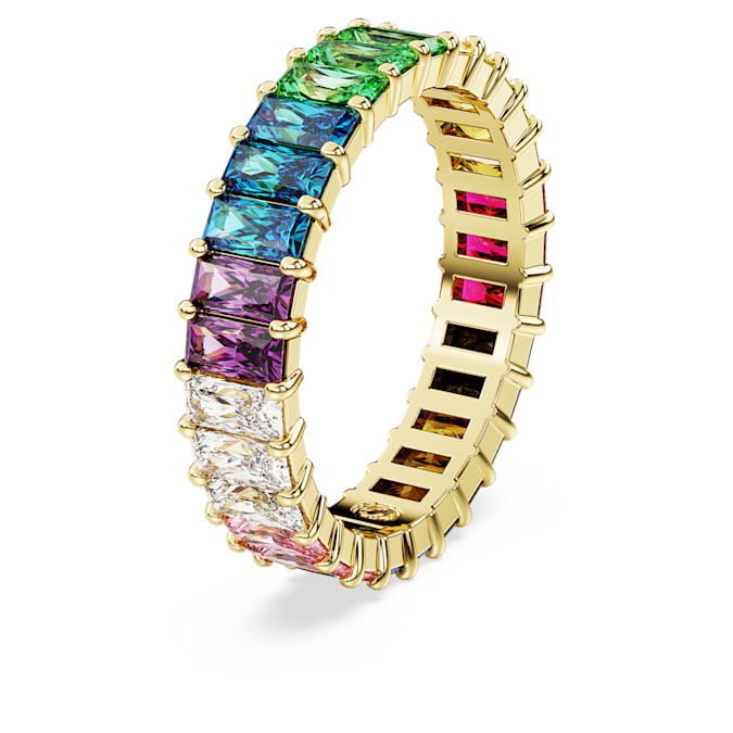 SWAROVSKI Anello Matrix Taglio baguette Multicolore Placcato color oro 5686633