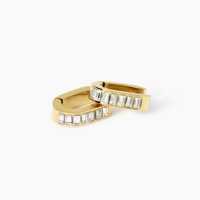 KIDULT Orecchini in acciaio dorato con cristalli Style 21 861028