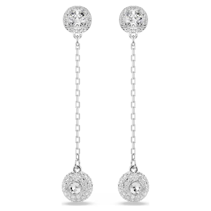 SWAROVSKI Orecchini pendenti Una Angelic Taglio Round Bianchi Placcato rodio 5732273